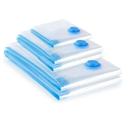Tinor - Vacuum Bag for Clothes, Pack of 5 (2L 80x60 + 2M 70x50 + 1S 60x40) Reusable Vacuum Storage Bag, Vacuum Storage Cover for Quilts, Clothes
