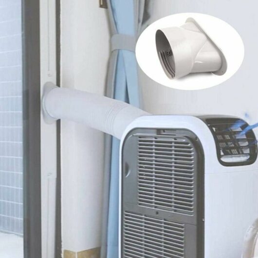 Trimec - Adaptateur de tuyau d'échappement - Pour tuyau de climatisation portable, interface de bouche plate - Facile à utiliser - 130 mm