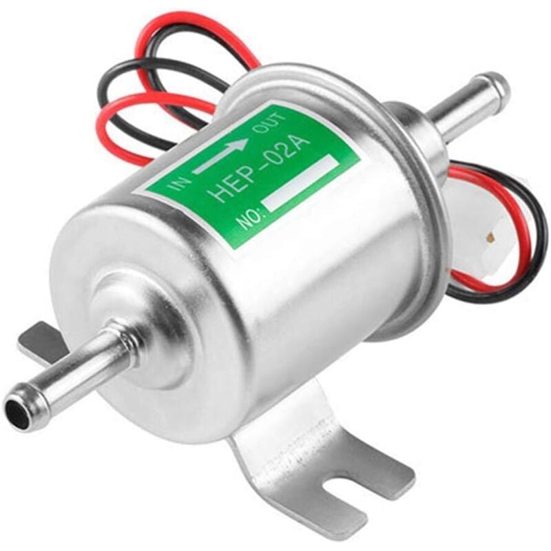Universal Automotive Modified HEP-02A 12V Heavy Duty Electric Fuel Pump Metal For Gasoline & Diesel(Silver)