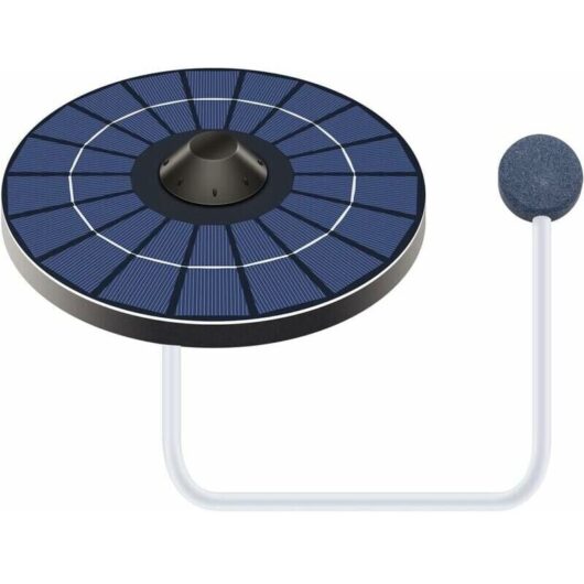 Ymyny - Solar Pond Aerator, Oxygen Pump with Air Hose and Floating Air Stone, Pool Aerator, Aquarium Oxygen Generator