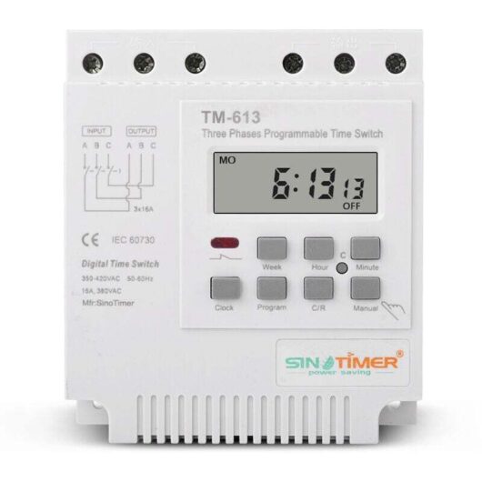 Ymyny - TM-163 Programmable Time Relay 380V/50-60Hz 16A Weekly Relay Power Timer Switch 3 Phase Timer Switch Smart Digital Clock mumu