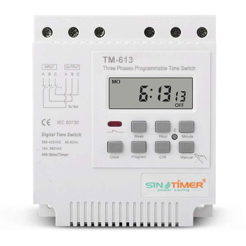 Ymyny - TM-163 Programmable Time Relay 380V/50-60Hz 16A Weekly Relay Power Timer Switch 3 Phase Timer Switch Smart Digital Clock mumu