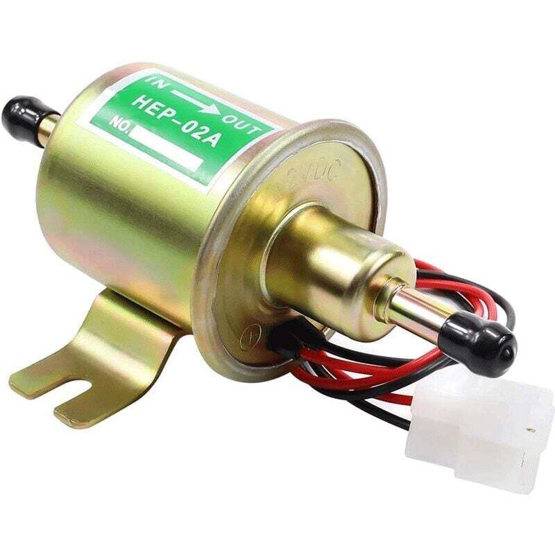 Ymyny - Universal 12V Electric Fuel Pump Inline Transfer Low Pressure Fuel Pump for Gasoline Diesel Carburetor Lawnmower 2.5-4 psi HEP-02A mumu