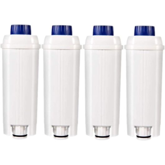4 Pack, Coffee Filter Replacement, for DeLonghi DLSC002, DLS C002 Filters, Compatible with ECAM, ESAM, ETAM, BCO, EC -