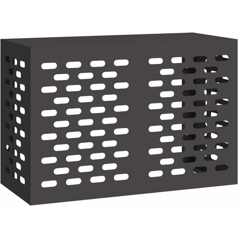 Air Conditioner Cover Black 90 x 40 x 60 cm Steel vidaXL