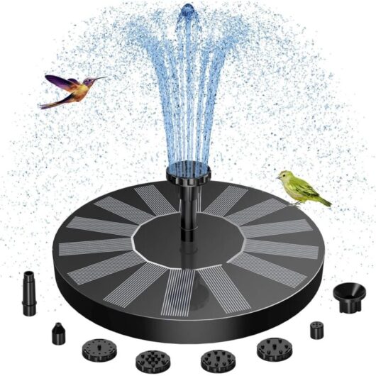 Outdoor Solar Garden Fountain, Outdoor Garden Fountain with 6 Nozzles, Solar Outdoor Pond Pump for Pond Pool Patio Decoration
