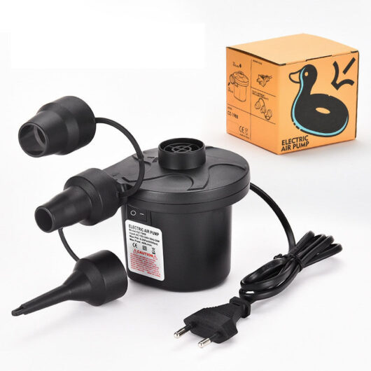 Tinor - Electric Air Pump Inflator Deflator, 220V/50W Inflator, Paddle Pump with 3 Nozzles, Electric Inflator Deflator for Air Mattresses, Inflatable