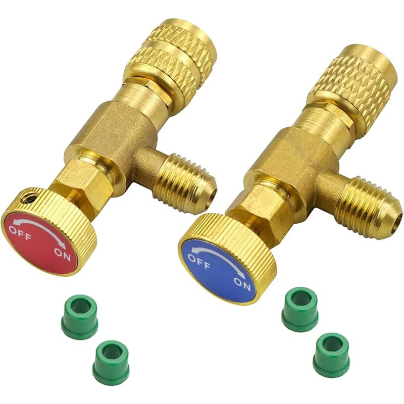 2 Pieces Refrigerant Regulation Valve, R410A R22 Safety Valve, Refrigerant Safety Valve, for R22/R410 Fitting Adapters, Air Conditioning Flow Valve