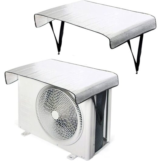 2PCS Outdoor Air Conditioner Cover, Waterproof Air Conditioner Outdoor Cover, Universal Aluminum Film Anti-UV Anti-Snow Protective Cover for Air