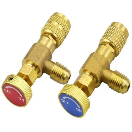 2pcs Refrigerant Control Valve, R410A/R22 Safety Valve, R22/R410 Adapter Fittings, Air Conditioning Flow Valve