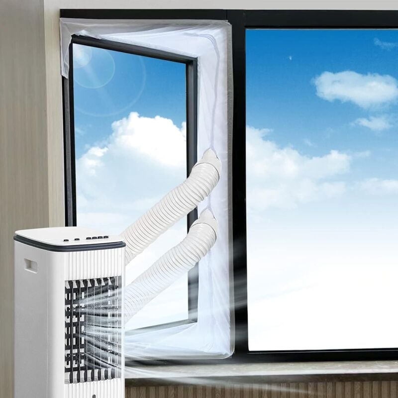 400cm Door/Window Sealing Kit for Portable Air Conditioners, Air Conditioners, Tumble Dryers and Dehumidifiers, Drain Hose Sealing with Zipper, Easy