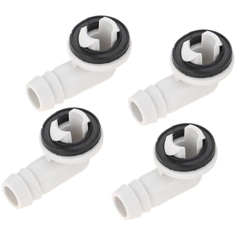 4Pcs Plastic Air Conditioner AC Drain Hose Connector and Rubber Ring Kit