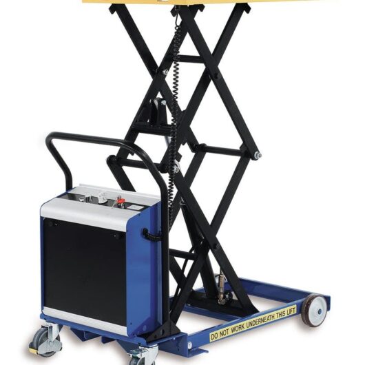 Battery Mobile Double Scissor Lift Table 450kg cap