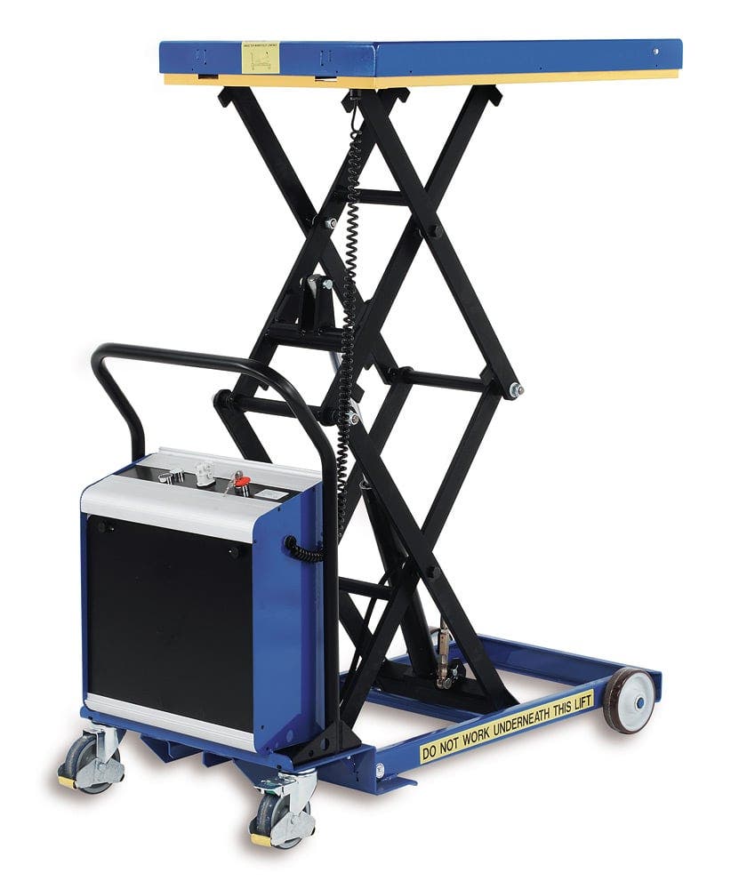Battery Mobile Double Scissor Lift Table 450kg cap