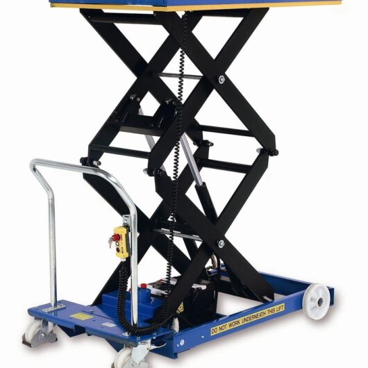 Battery Mobile Double Scissor Lift Table 800kg cap