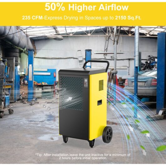 DAHTEC Industriel Electric Air Dehumidifier (max. 70 L/day), with Integrated Pump and Drainage, Suitable for Cellars and Rooms Up to 200 sqm/500