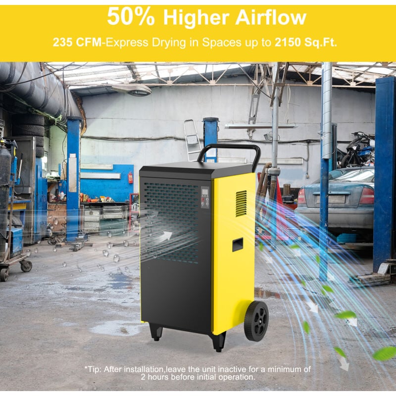 DAHTEC Industriel Electric Air Dehumidifier (max. 70 L/day), with Integrated Pump and Drainage, Suitable for Cellars and Rooms Up to 200 sqm/500