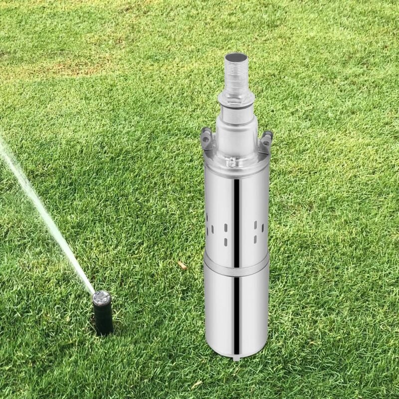Deep Well Submersible Pump DC 24V 200W Electric Solar Powered Water Pump, 396.26 gal/h, 98ft Lift, Farm Ranch Irrigation Submersible Bore Hole Deep
