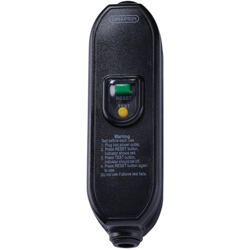 Draper Inline Residual Current Device (RCD) Adapter, 16A, 230V, Model 98440