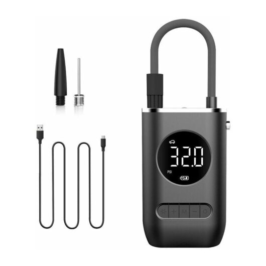 Euritecsa - Compresseur à Air Portatif, 150 psi Mini Pompe a Velo Electrique avec Affichage Numérique et Lumière led, Batterie 4000 mAh, Gonfleur