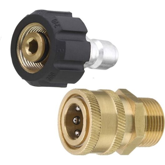 Everyday Tools Pressure Washer Adapter Set, Quick Connect Kit, 15mm Metric M22 Female to M22 Male, 5000 PSI