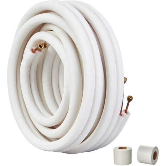 Mophorn 15240mm Mini Split Line Set, 6.4 & 9.5mm O.D Copper Tubing with Triple-Layer Insulation for Mini Split Air Conditioning, HVAC, Refrigerant,