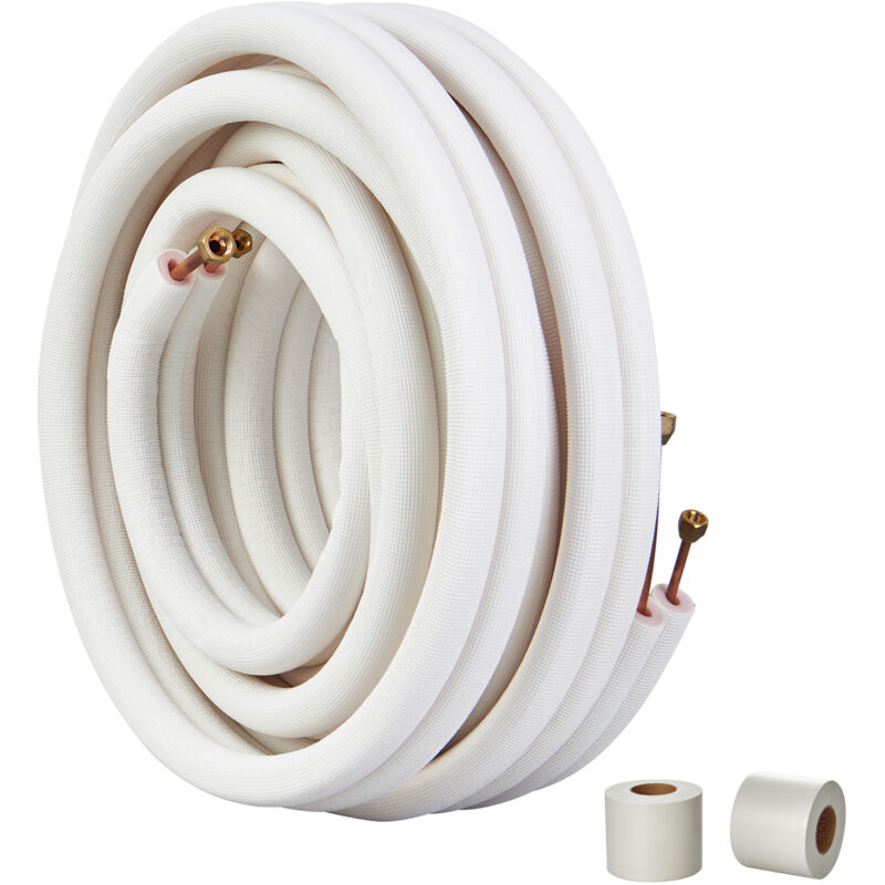 Mophorn 15240mm Mini Split Line Set, 6.4 & 9.5mm O.D Copper Tubing with Triple-Layer Insulation for Mini Split Air Conditioning, HVAC, Refrigerant,