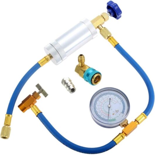 R134A Air Conditioning Oil Injection Tool: Quick Low Side with Quenching Agent - R12 R134A Adapter