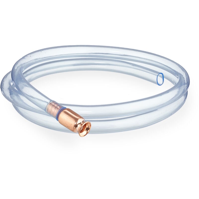 Relaxdays Siphoning Hose 187 cm, Manual Decanting Transfer Pump for Liquids, Transparent