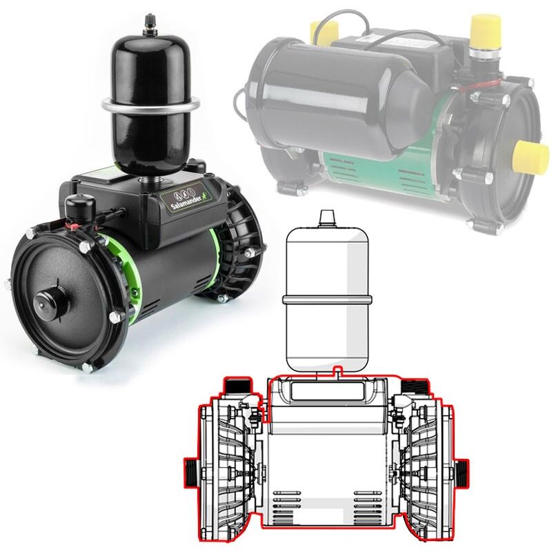 Salamander Pumps - Salamander Right ESP50CPV Replacement Twin Shower Pump 1.5 Bar Positive Negative