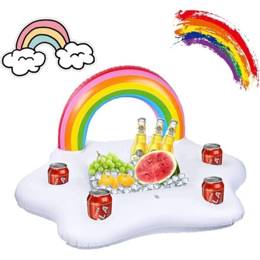 Tinor - Inflatable Drink Holder, Inflatable Bar Tray, Inflatable Pool Drink Holder, Spa Cup Holder, Inflatable Pool Cup Holder, Inflatable Floating