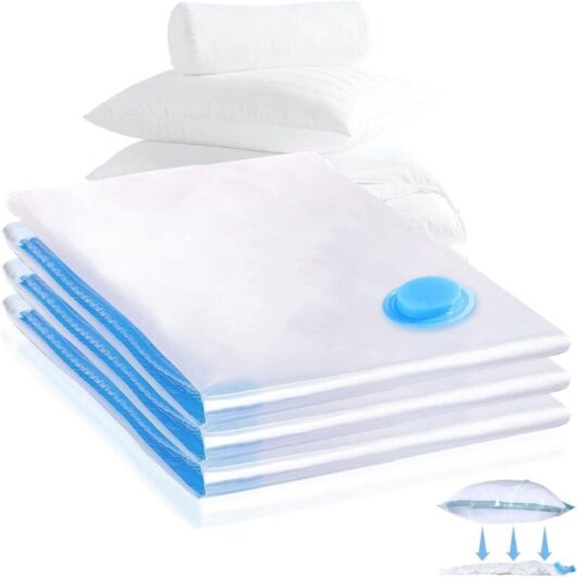 Tinor - Vacuum Storage Bags, Pack of 3 (60 x 80cm) Vacuum Clothing Bags, Reusable Vacuum Storage Cover for Clothing, Bedding, Towel, Duvet Storage