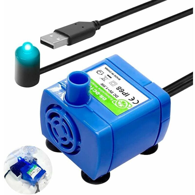 Trimec - Pompe à Eau Submersible pour Animaux de Compagnie, Pompe De Fontaine à Boire pour Animaux De Compagnie, usb Port Remplacement de la Pompe