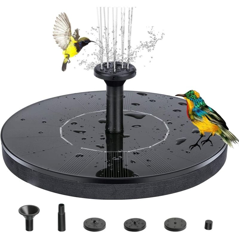 Upgraded Solar Fountain, 16cm Solar Pond Pump with 6 Effects, Solar Water Pump, Floating, for Garden Pond, Fountain, Bird Bath, Aquarium