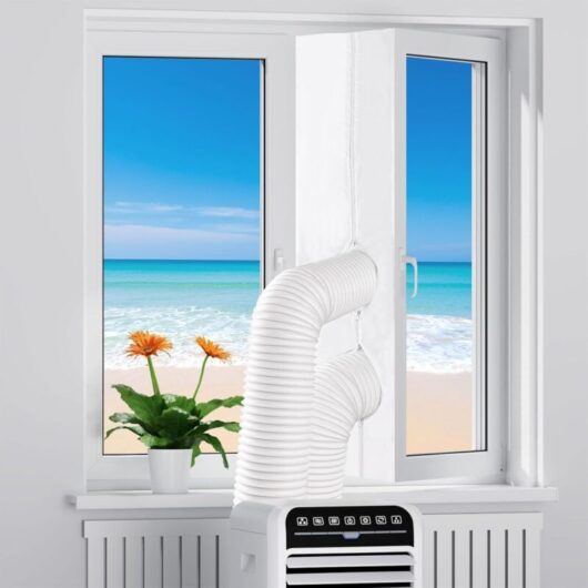 Window seals for portable air conditioners, tumble dryers, vented dryers, no-drill window seal (up to 5m)