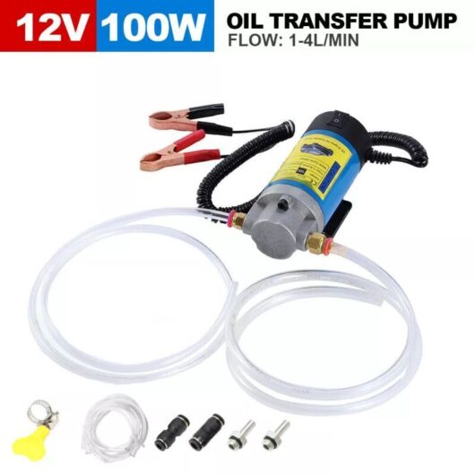 12V 100W Diesel Pump, Electric Engine Oil Drain Pump, Transfer Pump, Oil Extraction Pump - Quiet, Equipped with 3 Hoses
