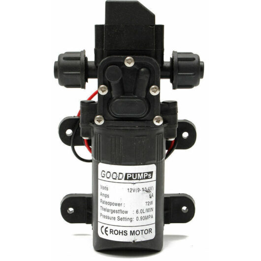 12V 70W DC High Pressure Diaphragm Water Pump, Membrane Priming, 6L/Min, Boat, NF