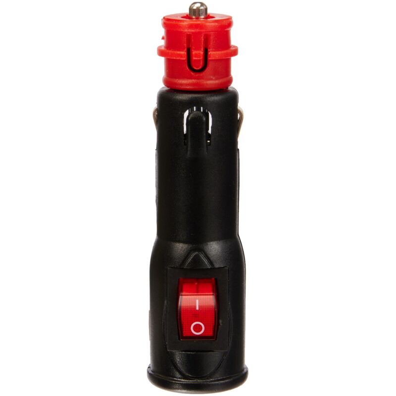 12V cigarette lighter socket with switch, black