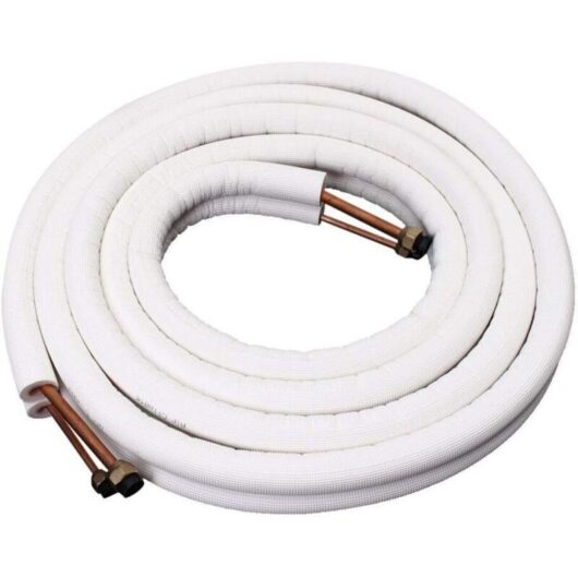1/4-3/8 Copper Connection 2m - Insulated Copper Pipe - Air Conditioner Hose Fittings - Double Pair of Coiled Tubes