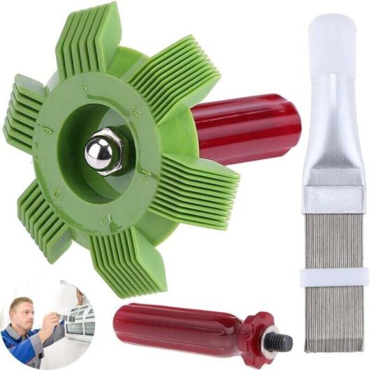 2-Piece Air Conditioner Comb Set, Fin Comb, Condenser Comb, 2 Styles of Radiator Evaporator Comb, Air Conditioning Tools, Suitable for Fin Combs of