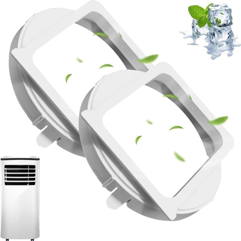 2-Piece Air Conditioner Window Hose Adapter Interface, Portable Air Conditioner Exhaust Vent Connector, for 150mm Portable Air Conditioner Tube