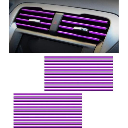 20 pieces of car air vent decorative strips, car interior trim, decorative strips for car air conditioning, air vent strips (purple)