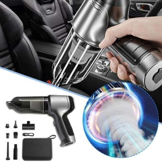 3-in-1 Cordless Handheld Car Vacuum Cleaner with Powerful Wet and Dry Suction (12000PA Set)