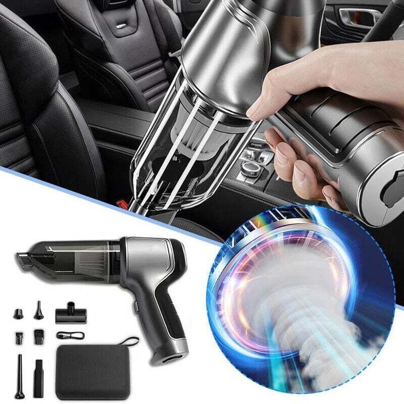 3-in-1 Cordless Handheld Vacuum Cleaner for Car with High Suction Power for Wet and Dry (12000Pa)