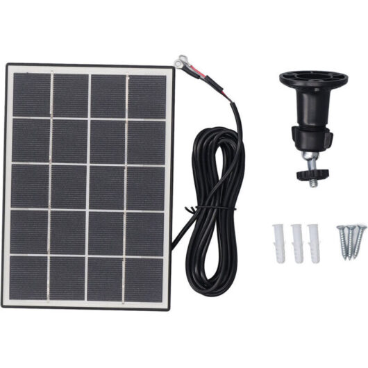 3W 5V Solar Panel, Professional Efficient Monocrystalline Silicon Solar Panel Charger for Outdoor Security Cameras, Black, DUBUNS