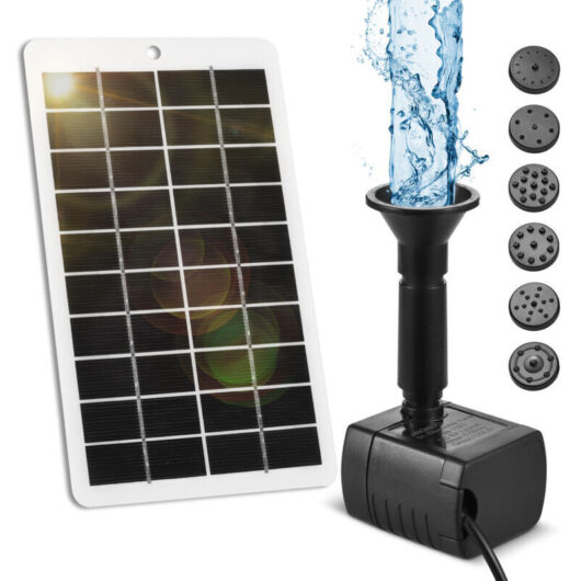 4W 5V solar panel pump, 120L/h, 9 nozzles, black garden