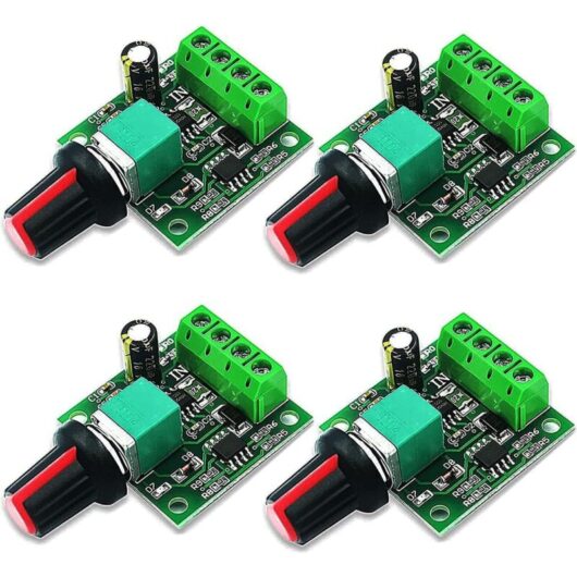 4pcs 12V DC PWM Motor Speed Controller, Adjustable Speed Switch Module 1.8V 3V 5V 6V 12V 2A, Variable Voltage Regulator Dimmer Switching Governor