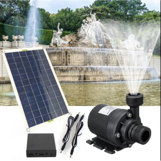 50W Monocrystalline Silicon Solar Water Pump, Continuous Operation, Low Noise, Brushless DC, with 4-Minute Nozzle