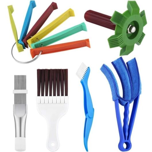 6-Piece Air Conditioning Louver Cleaning Kit FCR6 Comb Blade Condenser Air Outlet Cleaner Evaporator Cooler Repair Cleaning Tool Kit