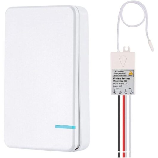 8V-24V wireless switch, universal safe remote control relay transmitter and receiver for lamps, garage door openers, cameras, motors and low-voltage